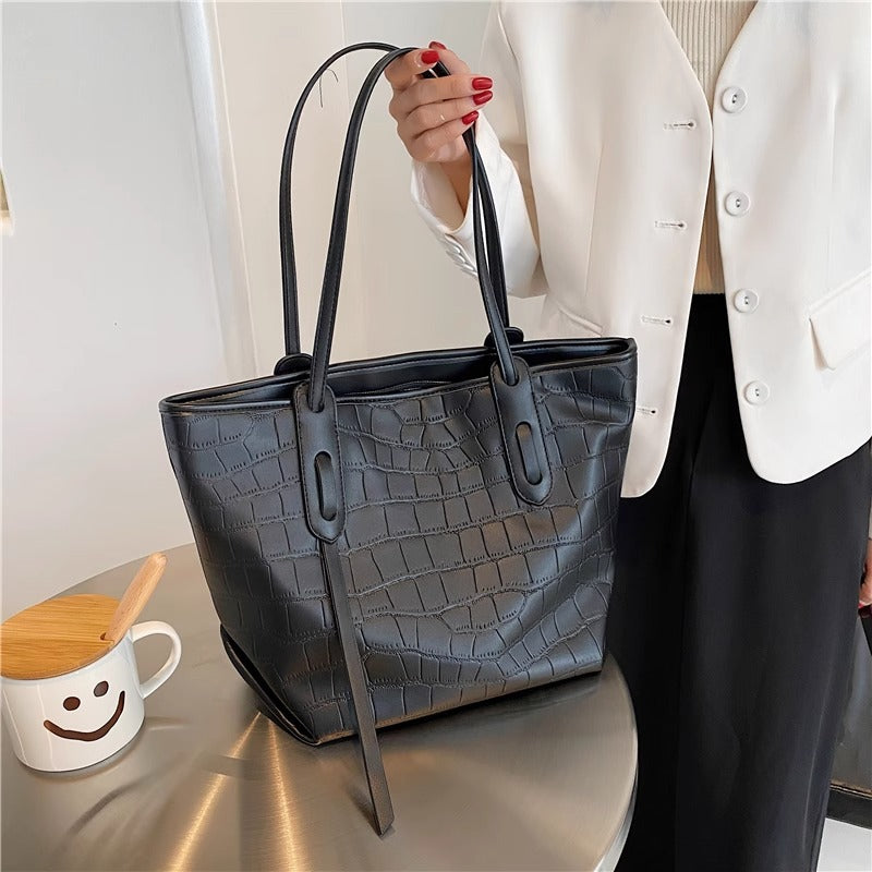 Crocodile-Embossed Tote Bag Kalsten