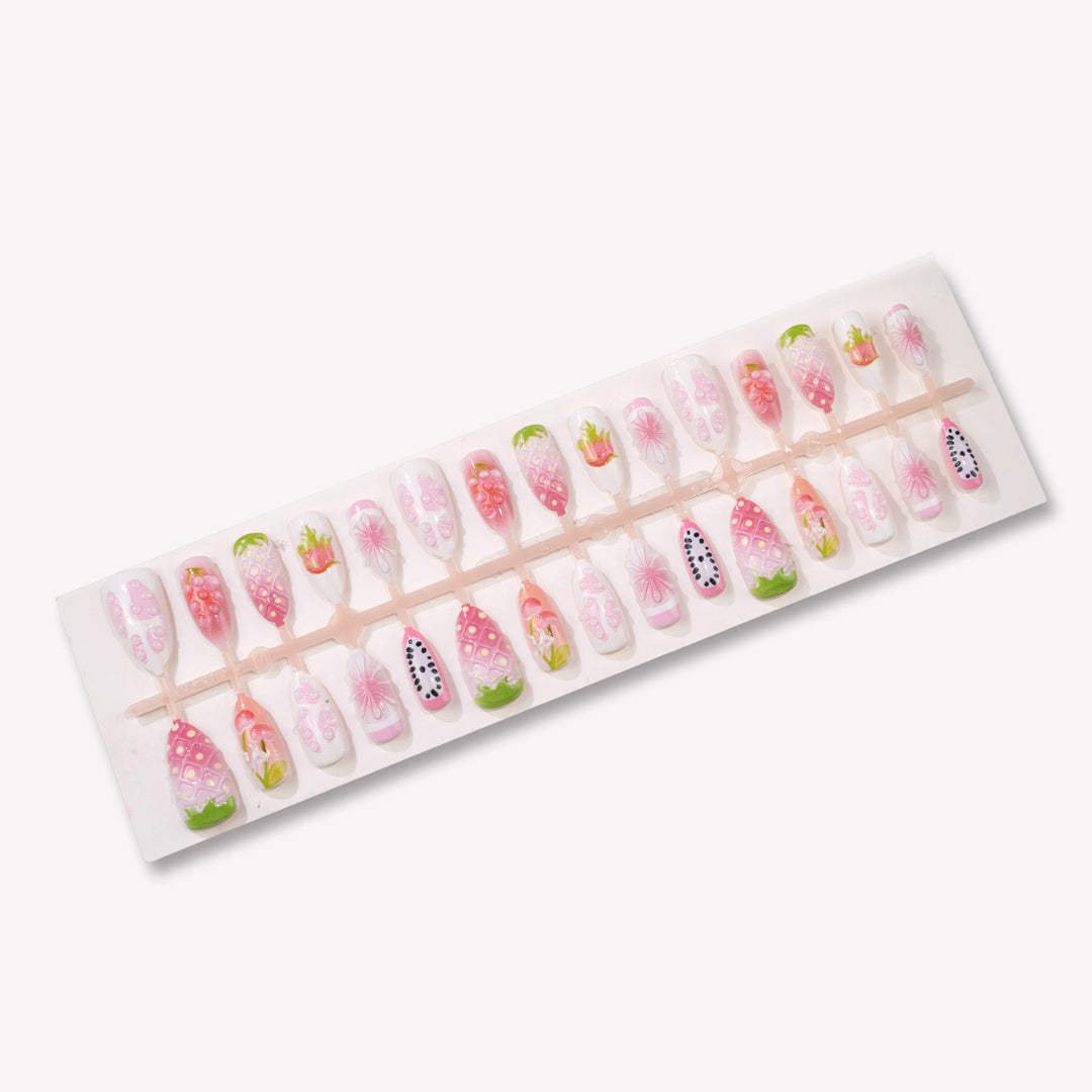 Artistic Fruit-Themed Press-On Nail Art Set Kalsten