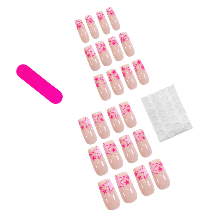 Artful nail art with neon colored stars Kalsten