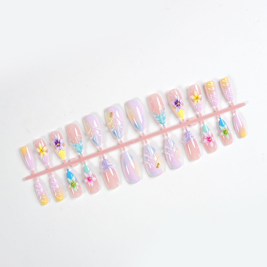 Premium Floral Press-On Nail Art Kit