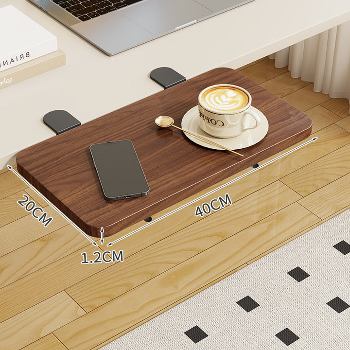 Clip-On Bamboo Folding Cup and Snack Side Table with Adjustable Swivel Clamp