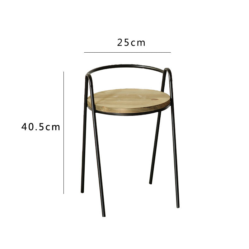 More modern stool with wooden seat Kalsten