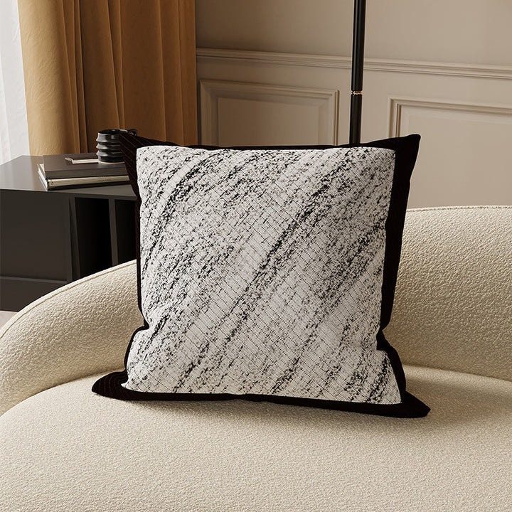 Textured Abstract Brushstroke Cotton-Linen Square Throw Pillow Cover with Hidden Zipper