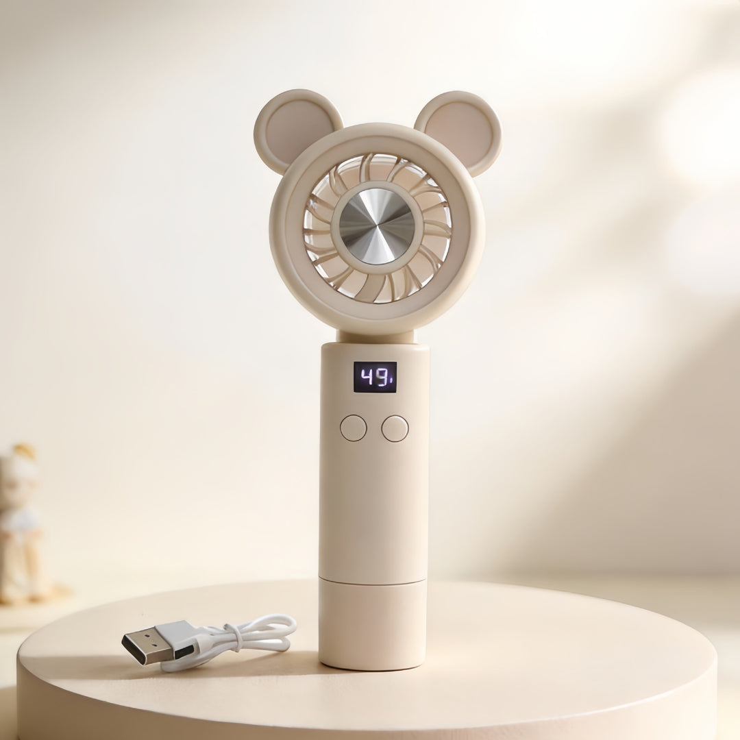 Ladies portable mini fan with digital speed display Kalsten