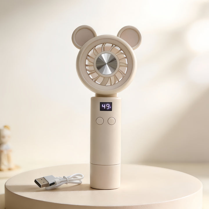 Ladies portable mini fan with digital speed display Kalsten