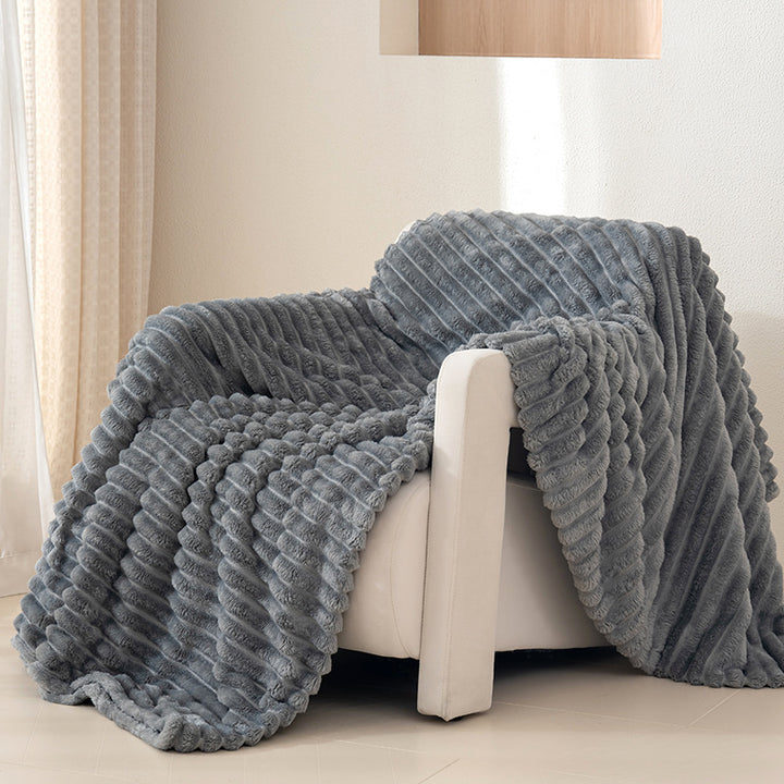 Textured Plush Throw Blanket Kalsten