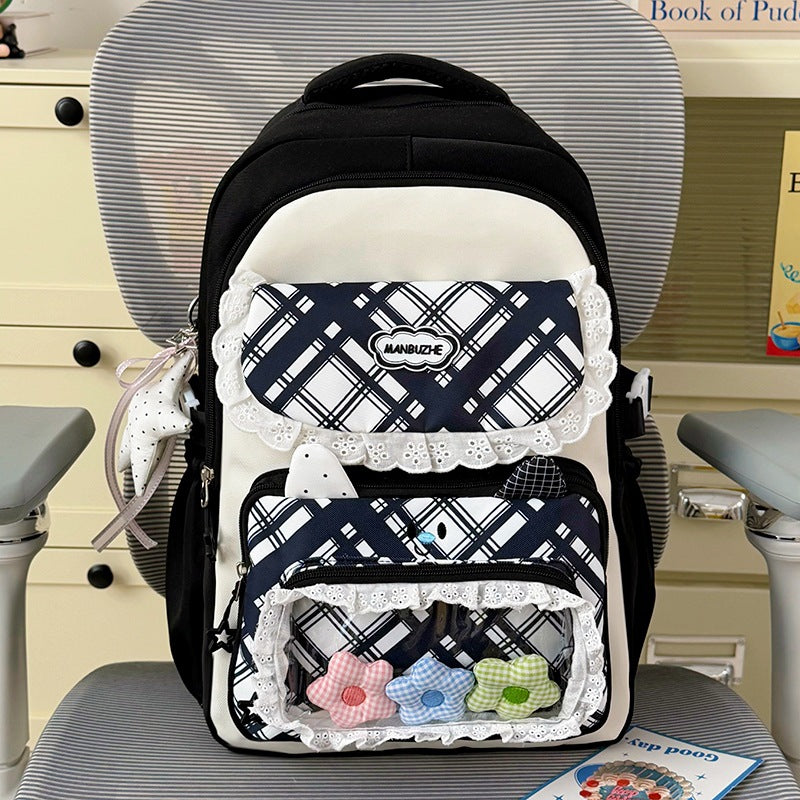 Stylish Multi-Pocket Backpack with Cute Decorative Accents Kalsten