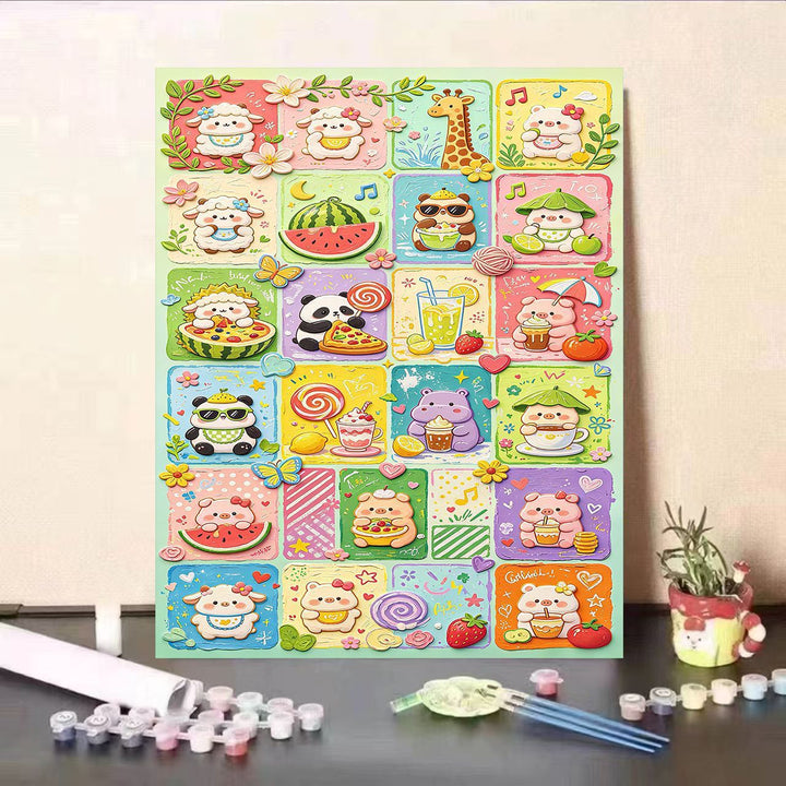 Colorful Animal-Themed DIY Paint by Numbers Kit Kalsten