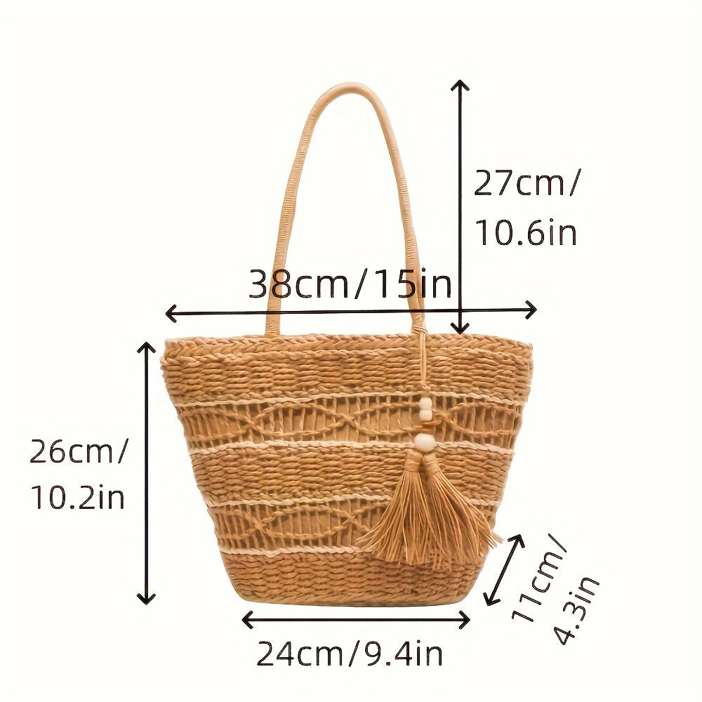 Handbag Made from Handwoven Natural Material Kalsten