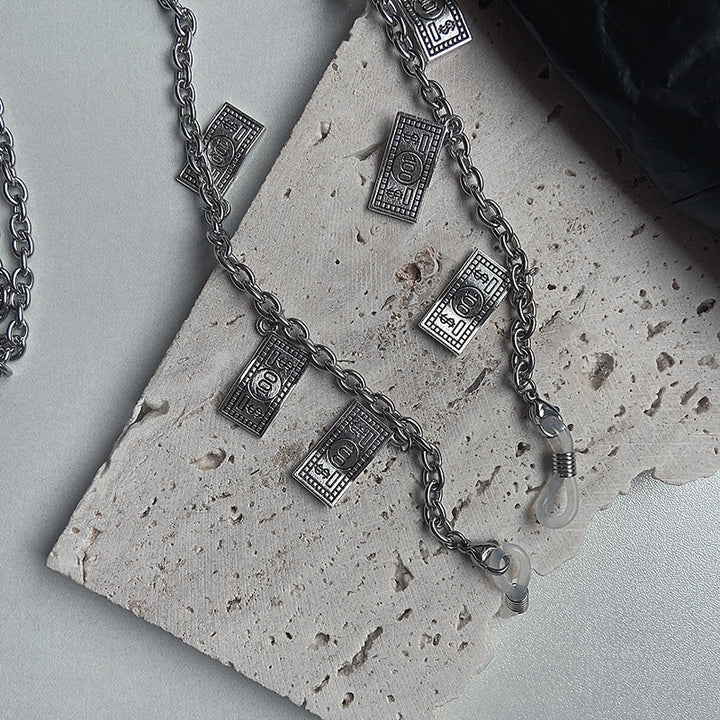 Trendy necklace with banknote pendants Kalsten