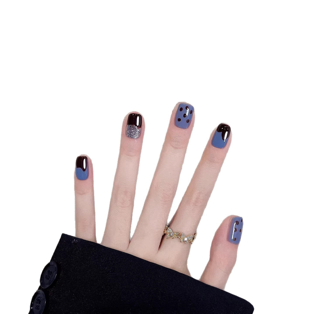 Artistic Press-On Nail Set with Unique Pattern Designs