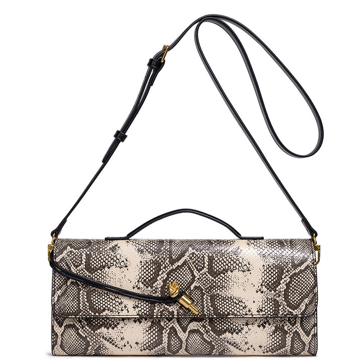 Elegant Textured Snakeskin Evening Clutch Kalsten