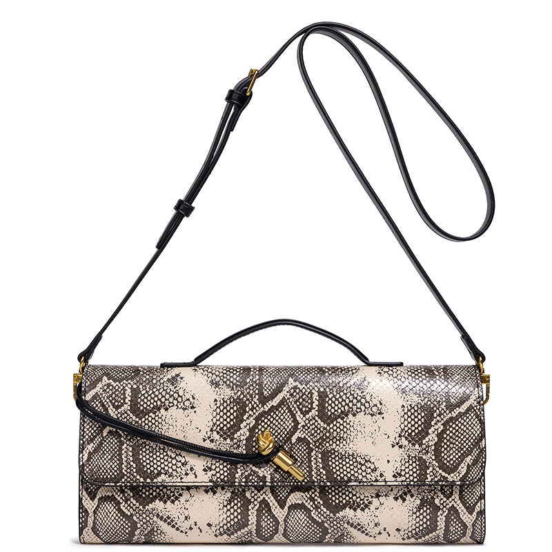 Embossed Snake Print Evening Clutch Kalsten