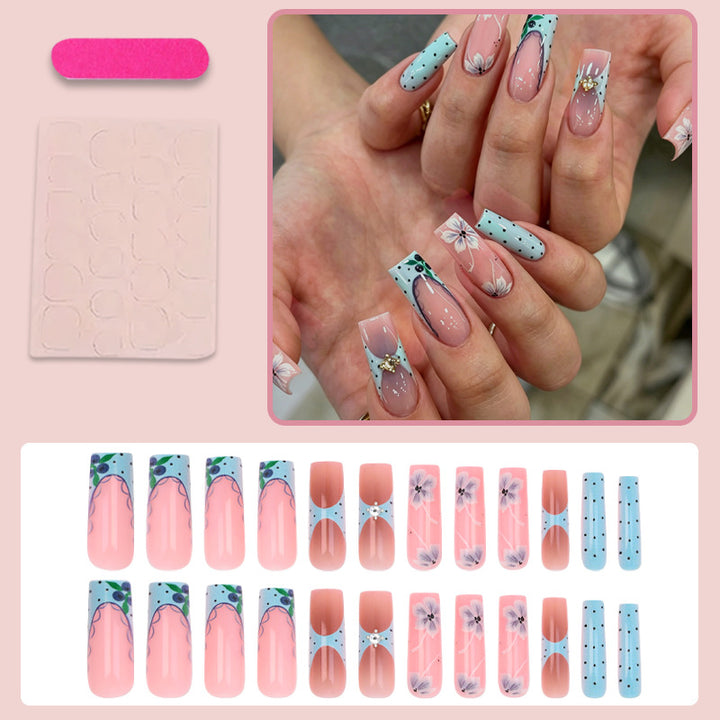 Artificial nail set with floral designs Kalsten