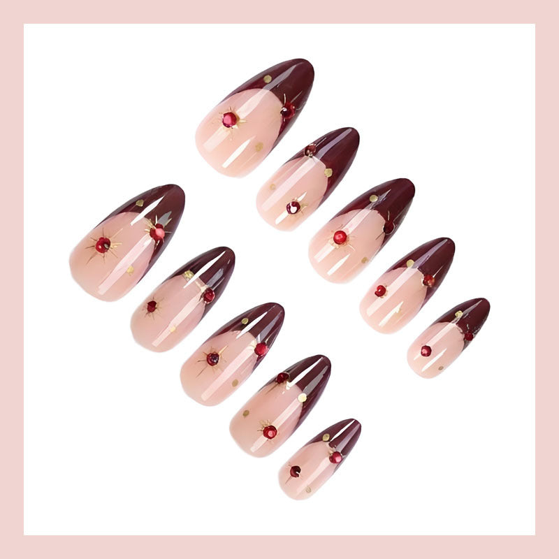 Acrylic nail set with glamorous embellishments and elegant accents Kalsten