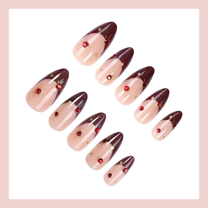 Acrylic nail set with glamorous embellishments and elegant accents Kalsten