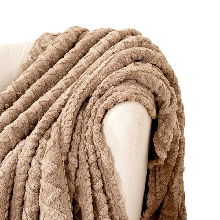 Textured Plush Throw Blanket