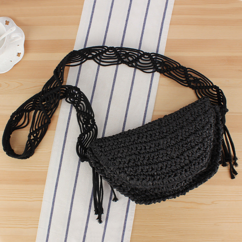 Macramé Shoulder Bag with Elegant Fringe Decoration Kalsten