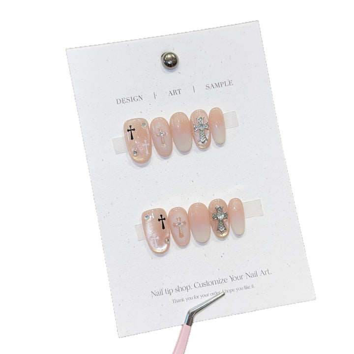 Artificial nail tips with cross design Kalsten