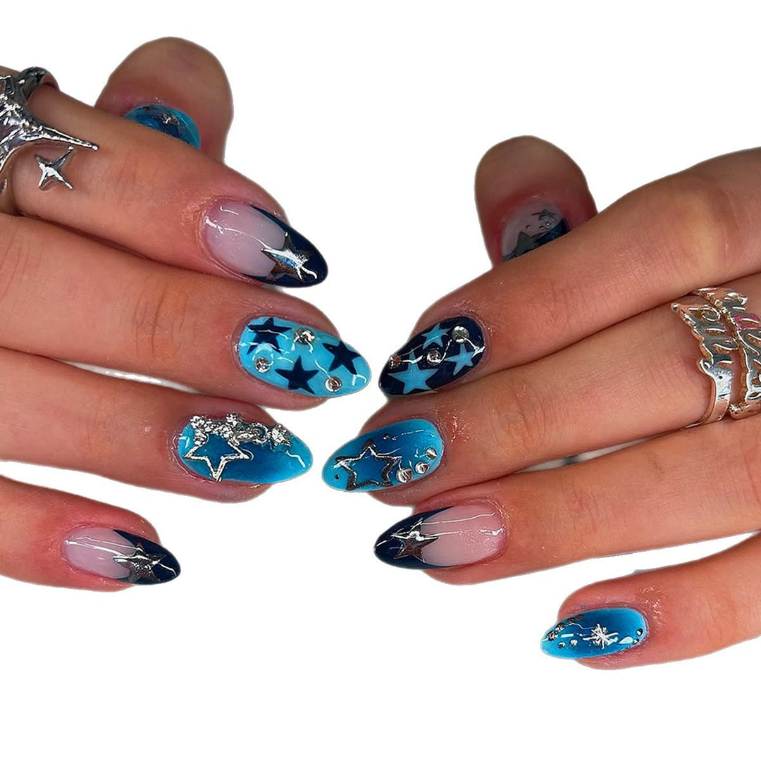 Artificial fingernails with Starlit design and glitter accents Kalsten