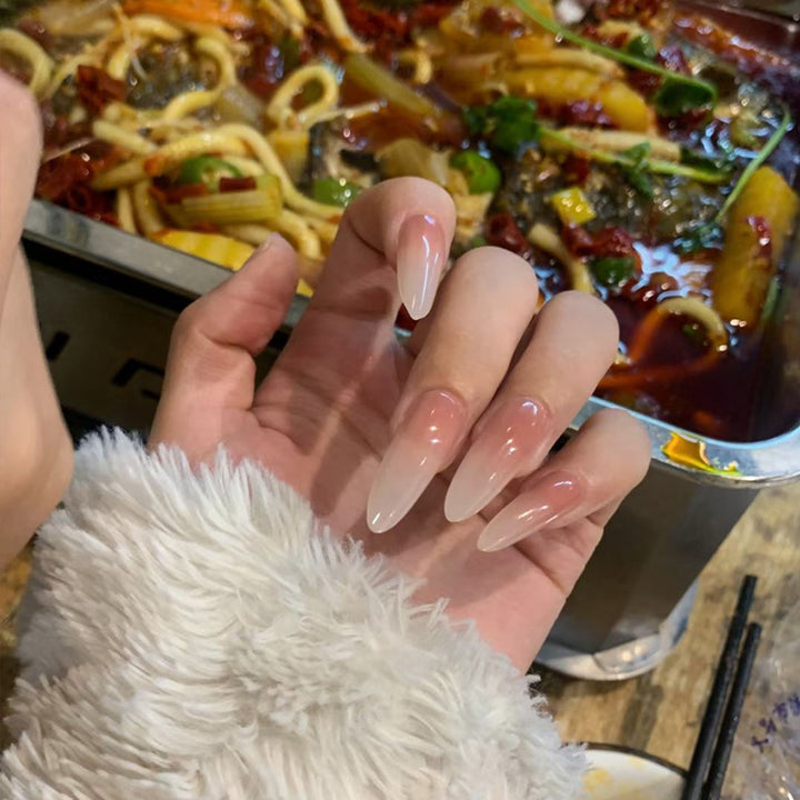 Stiletto Press-On Nail Tips with Natural Finish Kalsten