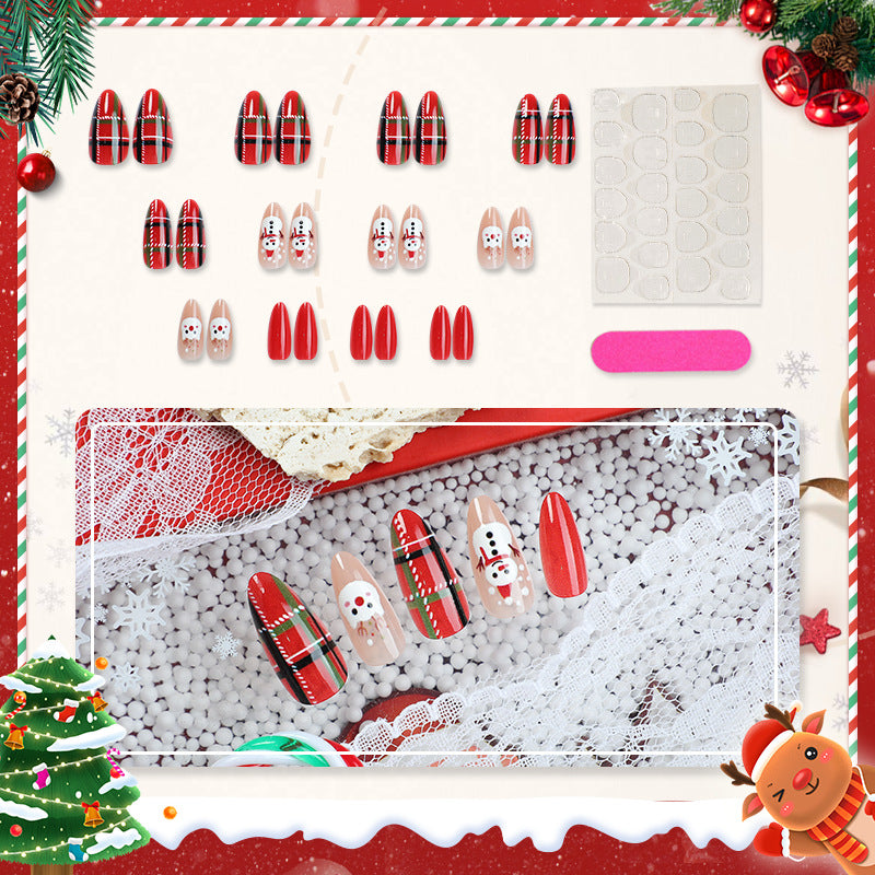 Festive Holiday-Themed Press-On Nail Set 1790738334