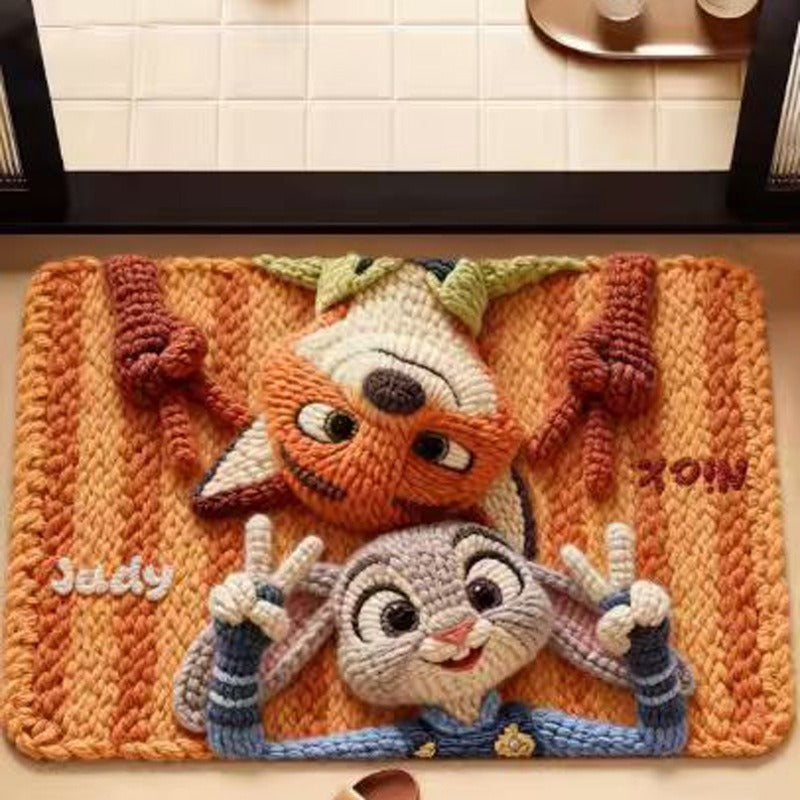 Playful Animal-Themed Decorative Bath Mat Kalsten