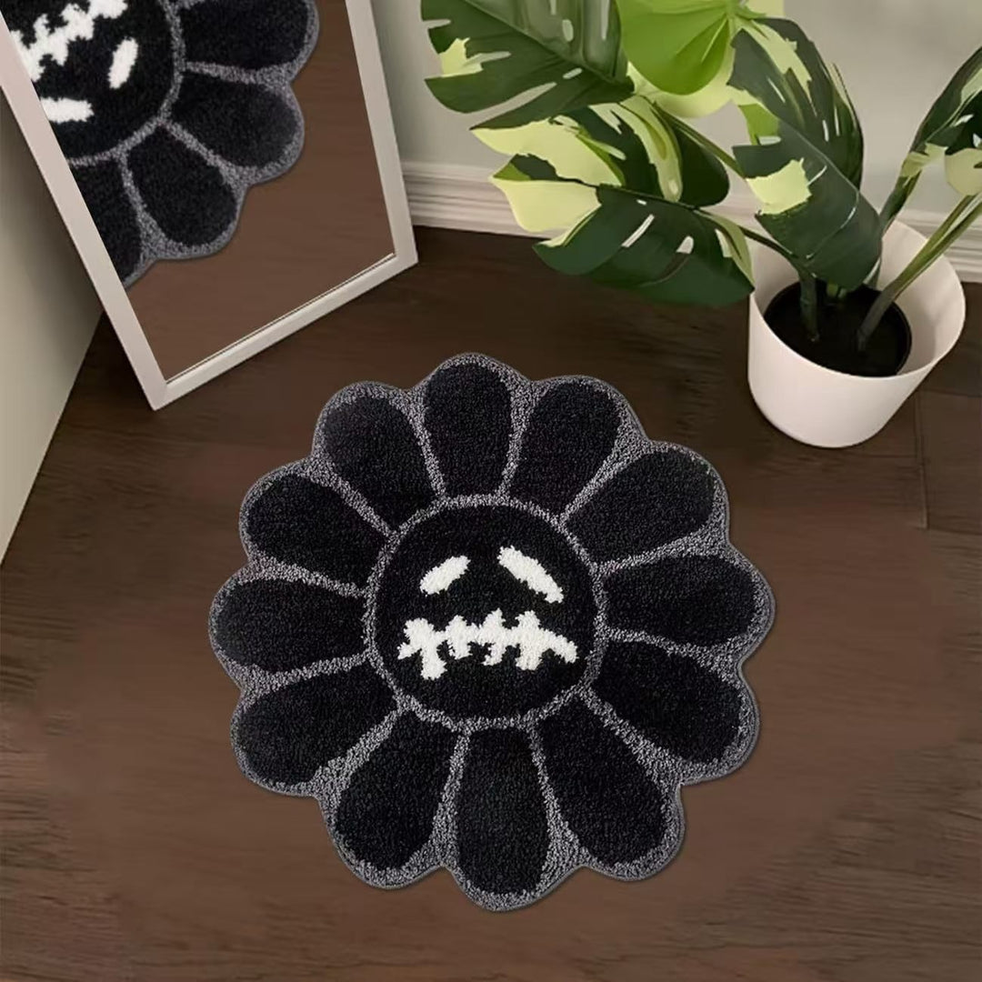 Floral Patterned Decorative Bath Mat for Bathroom