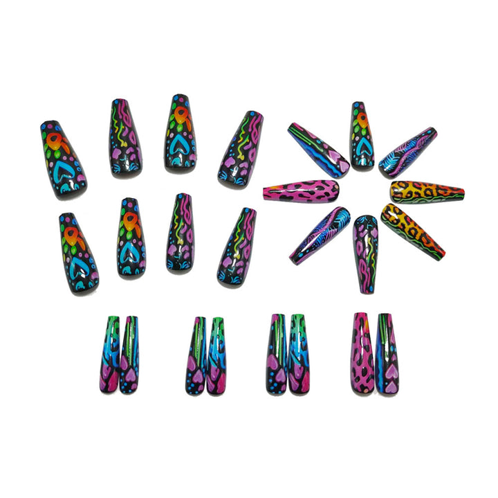 Nail art in colorful neon design Kalsten
