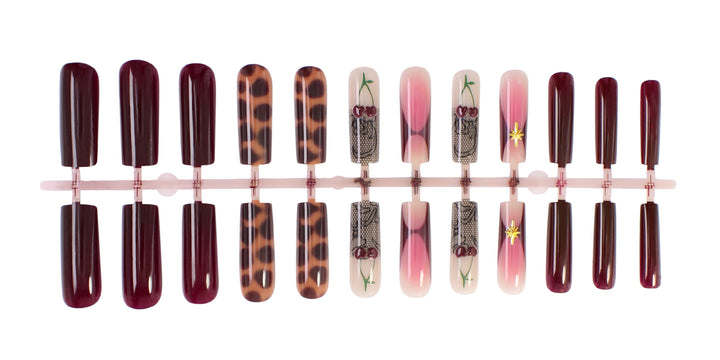 Artificial nail set with creative designs and glitter Kalsten