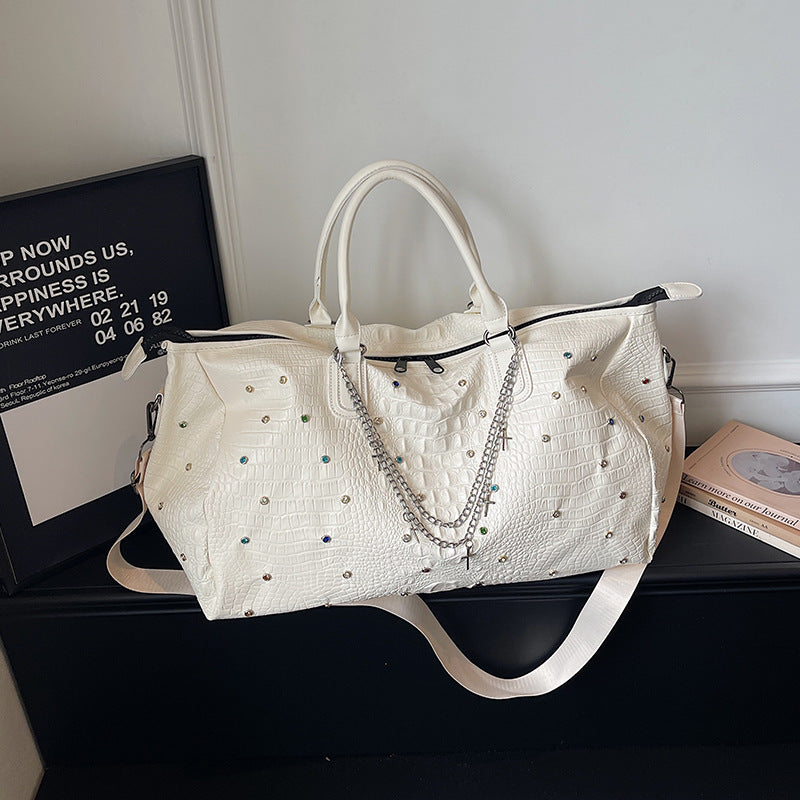 Elegant Textured Travel Duffle Bag Kalsten