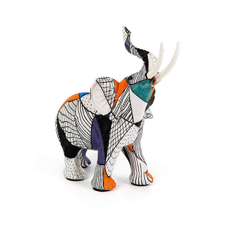 Creative elephant figurine with colorful design Kalsten