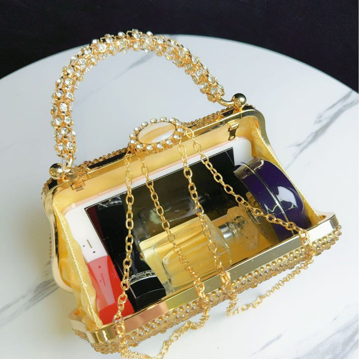 Elegant Rhinestone-Embellished Handbag