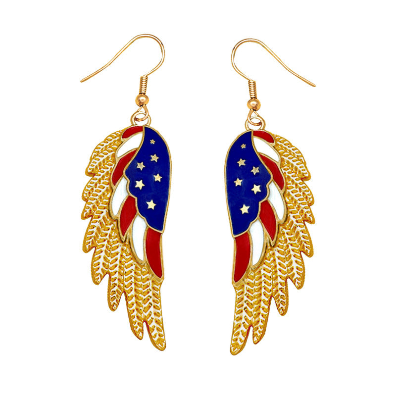 Women's earrings in flip-flop design with crystal embellishment and enamel flag motif Kalsten