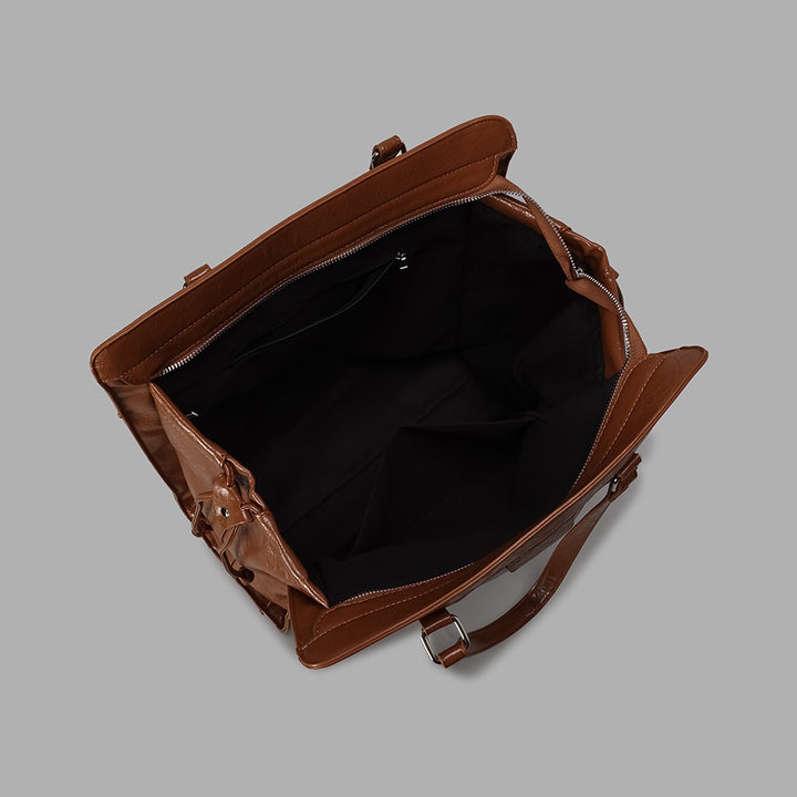 Luxurious Multi-Pocket Leather Tote Bag