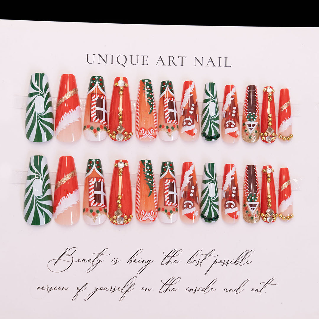Holiday-Themed Decorative Press-On Nails