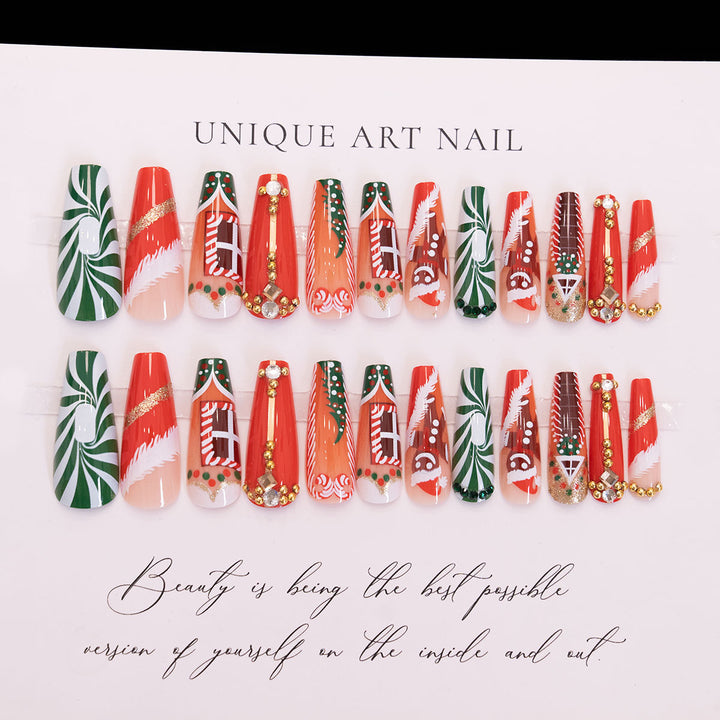 Holiday-Themed Decorative Press-On Nails