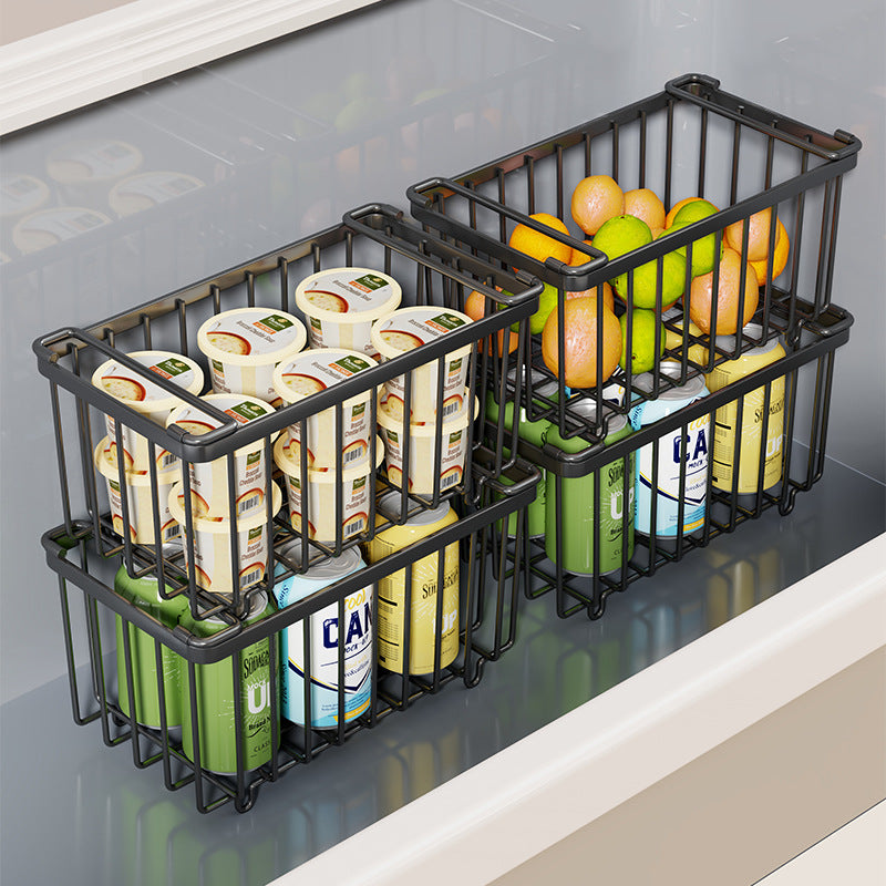 Wire Refrigerator Can Organizer Basket with Slide Handles