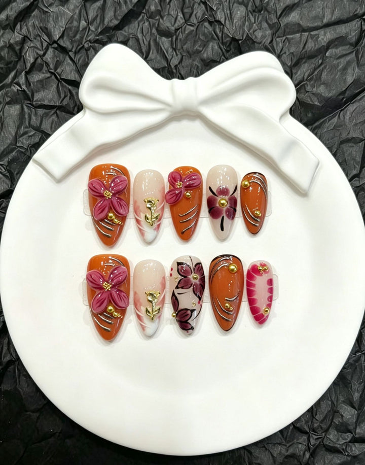 Artisan Floral Press-On Nail Set