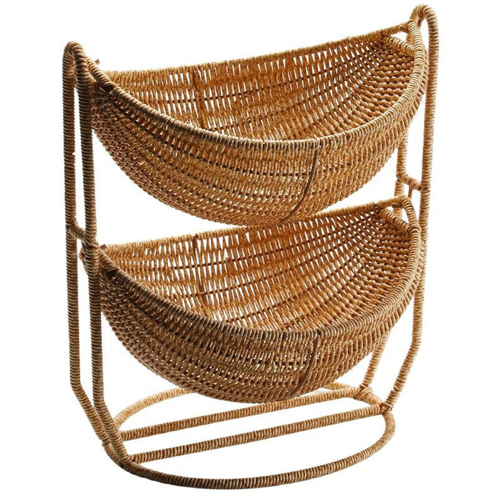 Women Two-Tier Rattan Basket Kalsten