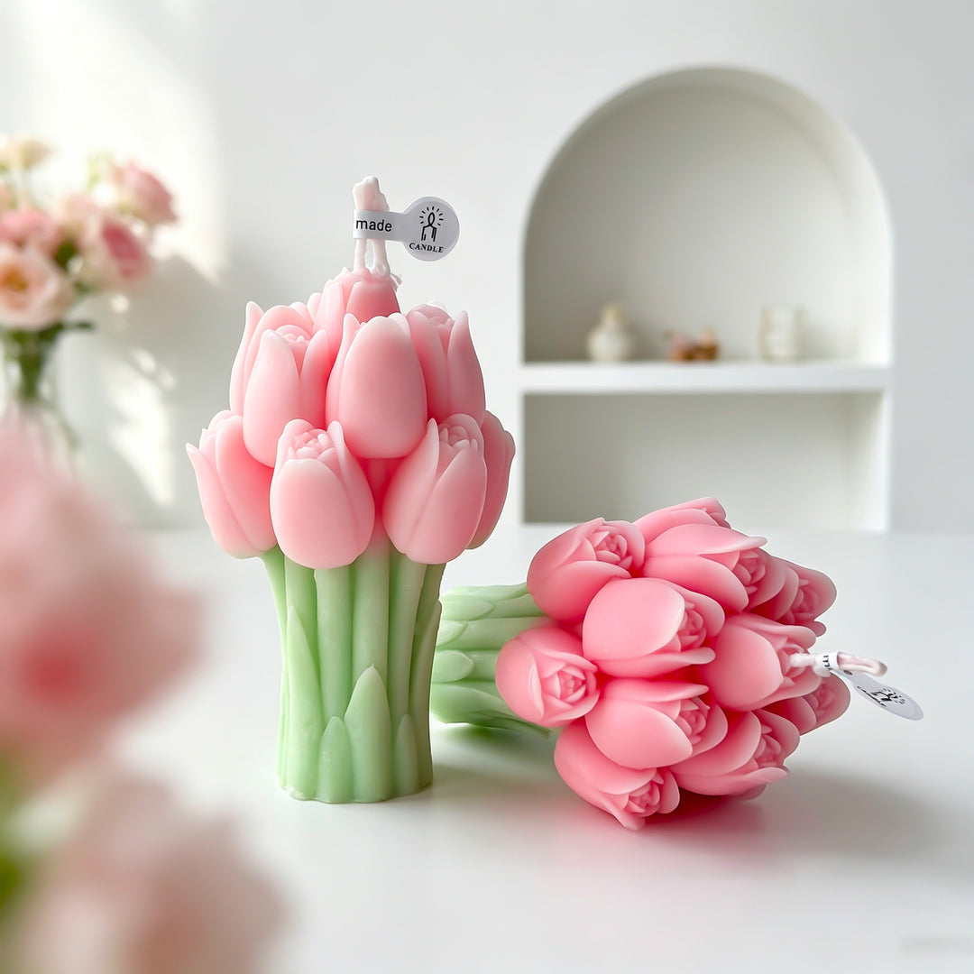 Artistic Floral Candle