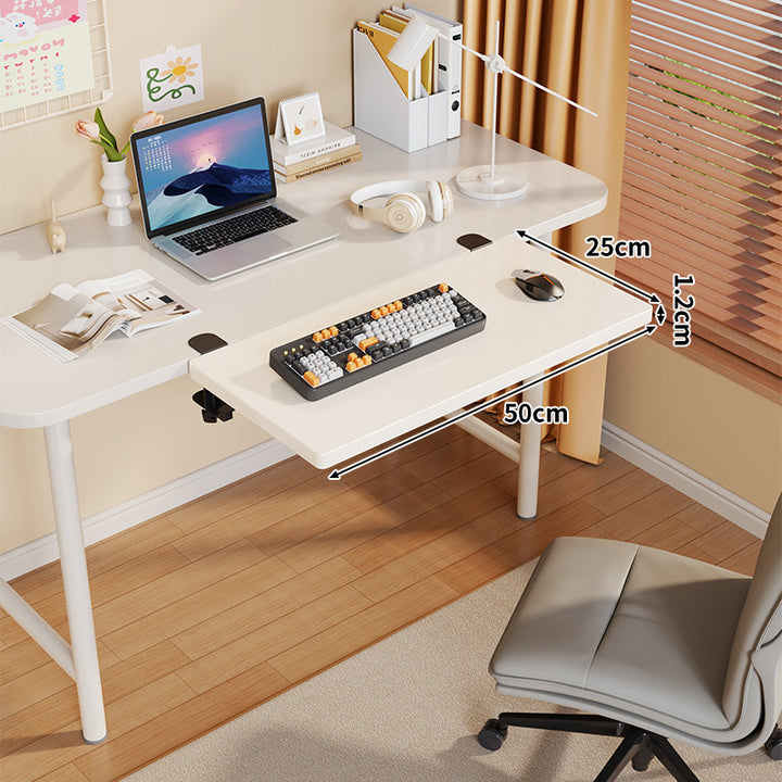 Long Under-Desk Pull-Out Sliding Keyboard and Work Surface Shelf