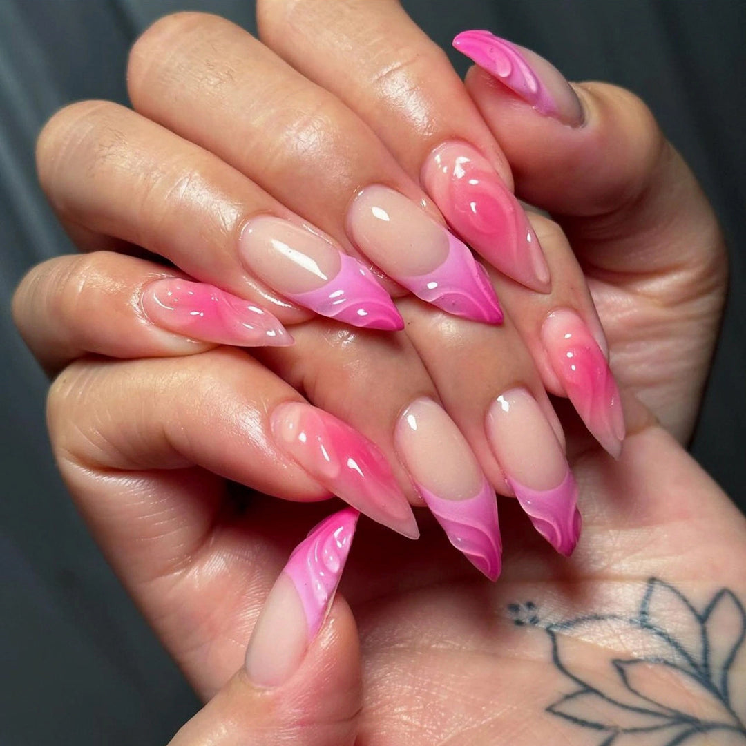 Artistic acrylic nails with elegant ombre effect Kalsten