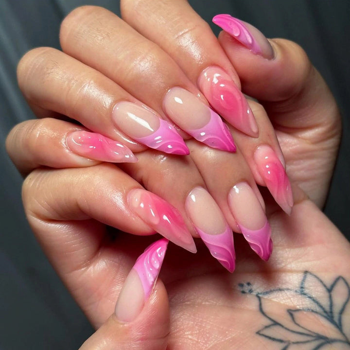 Artistic acrylic nails with elegant ombre effect Kalsten