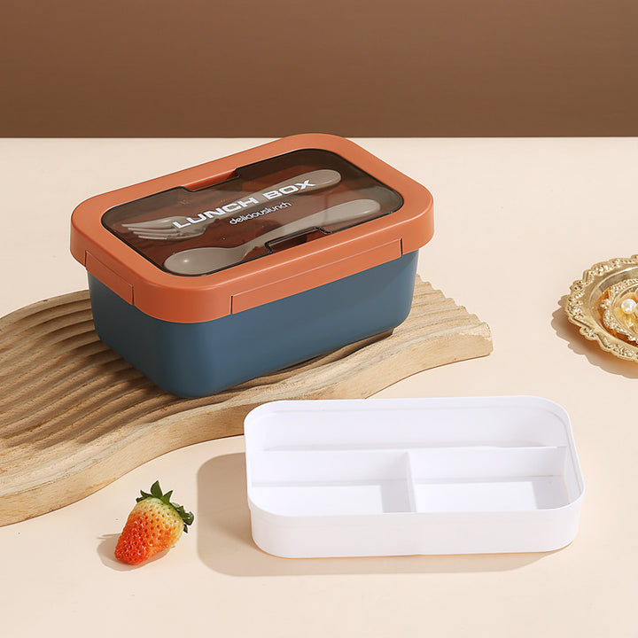 Multi-Layered Insulated Bento Lunch Box with Built-in Utensils