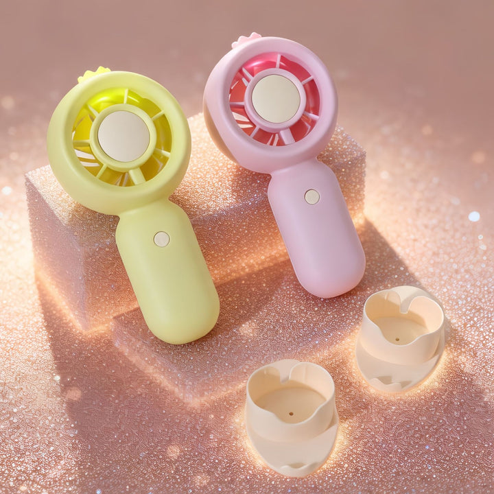Ladies portable battery-operated fan with LED lighting Kalsten
