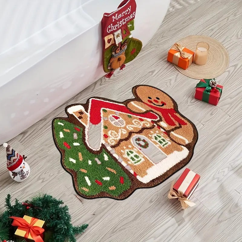 Festive Santa-Themed Door Mat for Home
