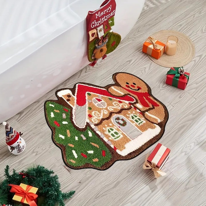 Festive Santa-Themed Door Mat for Home