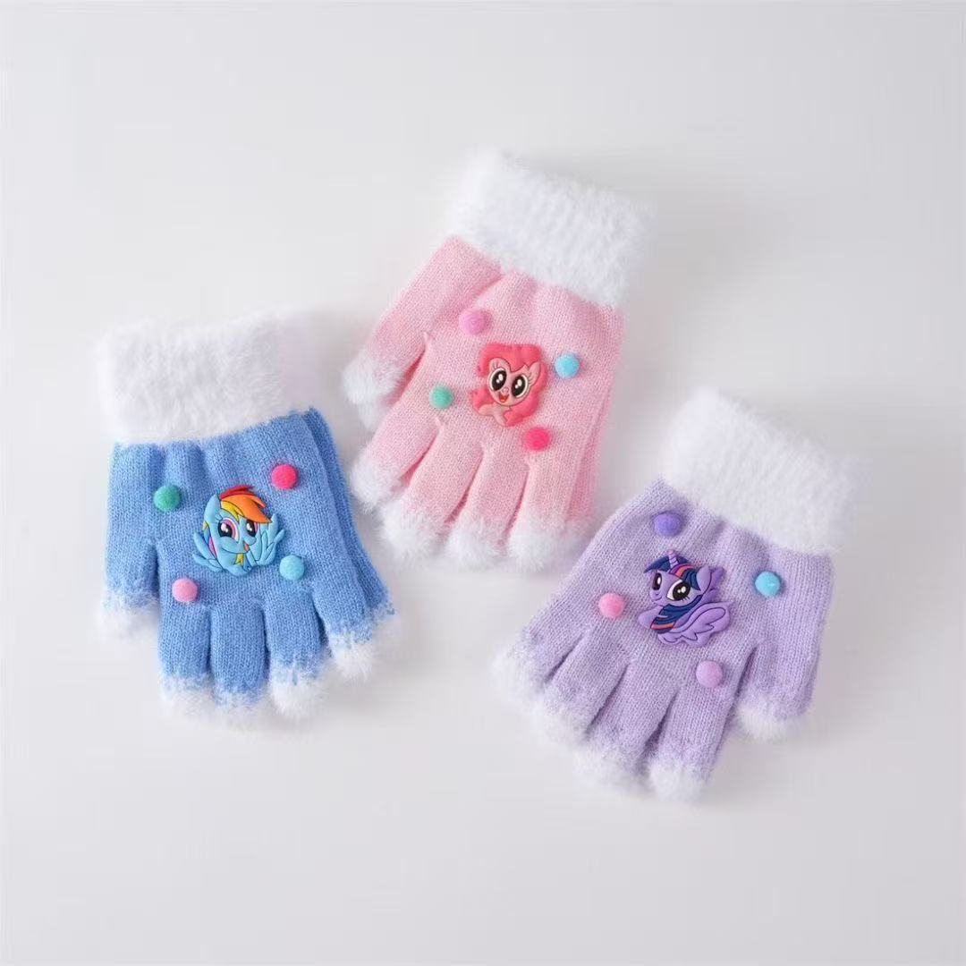 Cute Plush Cartoon-Themed Fingerless Gloves Kalsten