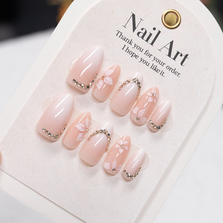 Floral-Embellished Press-On Nail Art Set